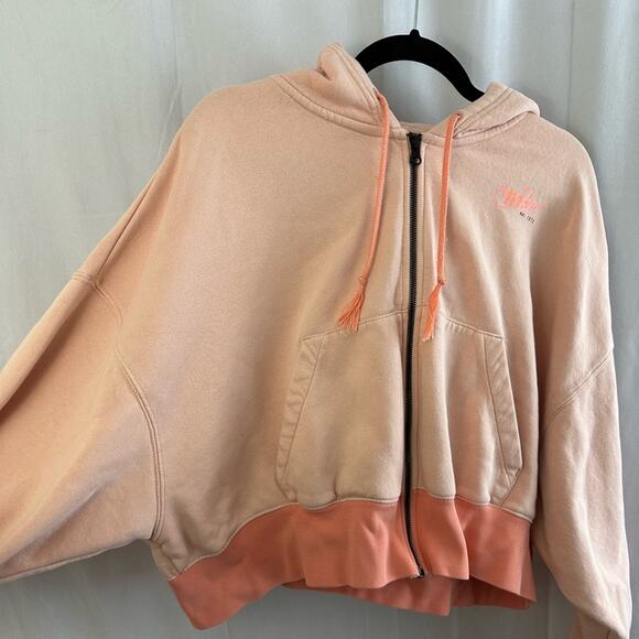 Nike Light Pink Zip Up Baggy Hoodie Womens Size Medium - Picture 3 of 8